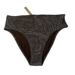 SKIMS Swim Bikini Bottom Size 4X NWT Sparkle Brown Bathing Suit